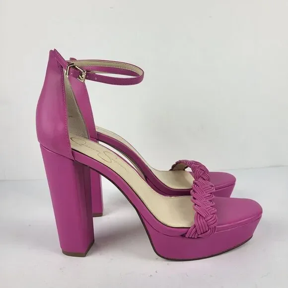 Jessica Simpson PEOMI Pink Open Toe 5" High Heel Platform Size 10M - Picture 7 of 12